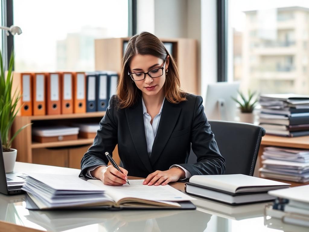 Assistante commerciale traitant des dossiers clients